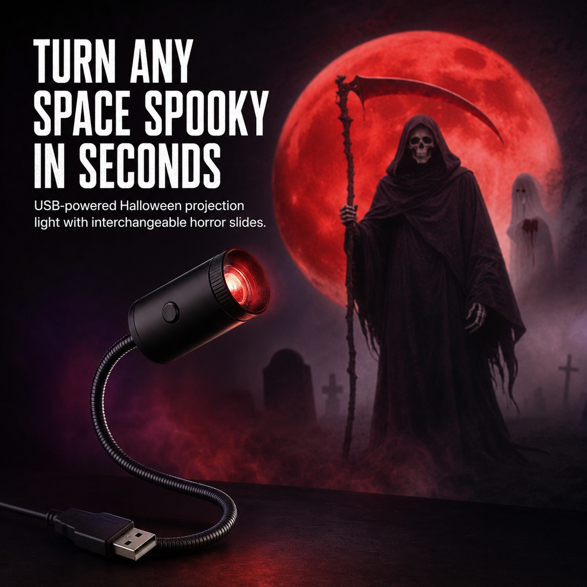 Bekapcsold és használd HD Halloween horror vetítő