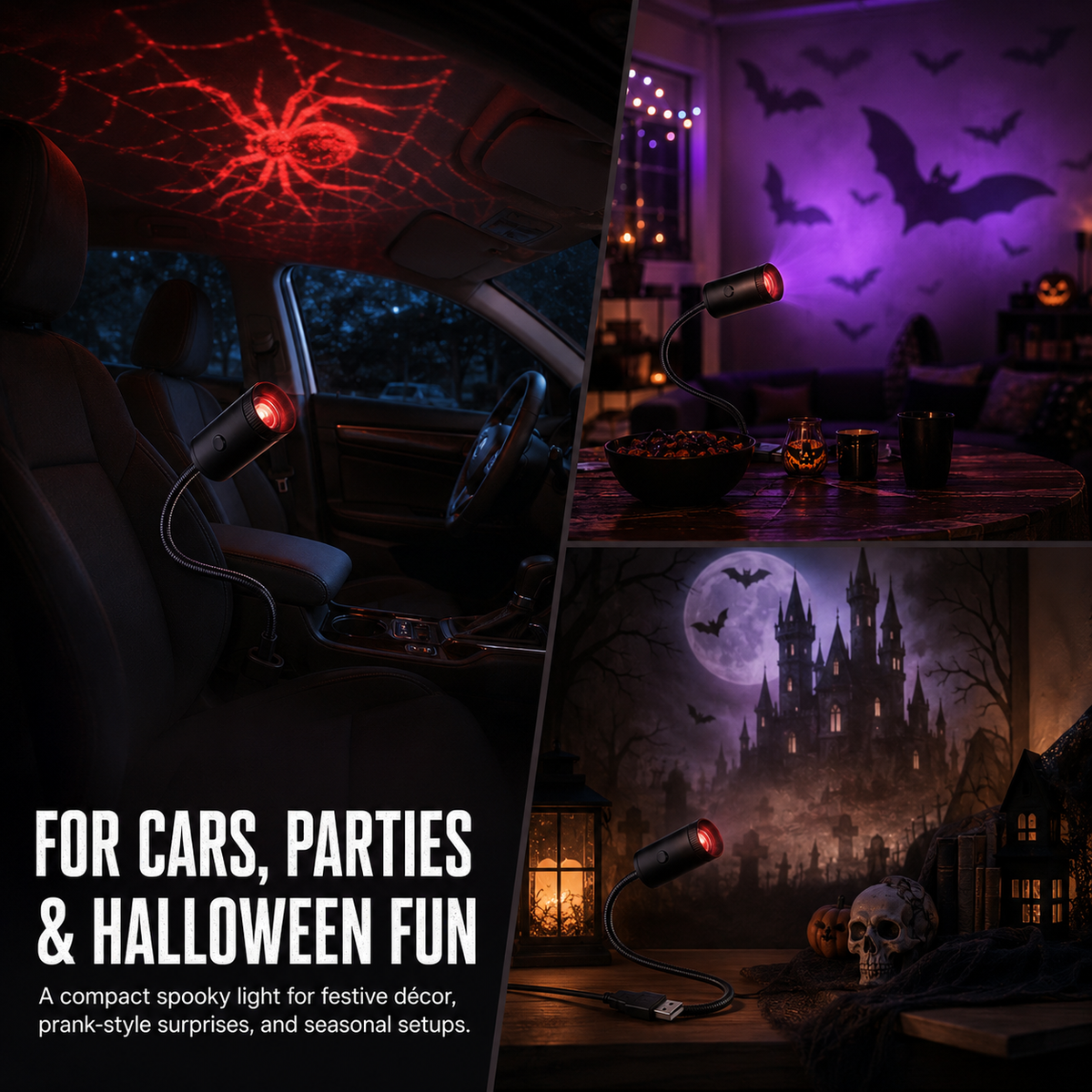 Bekapcsold és használd HD Halloween horror vetítő