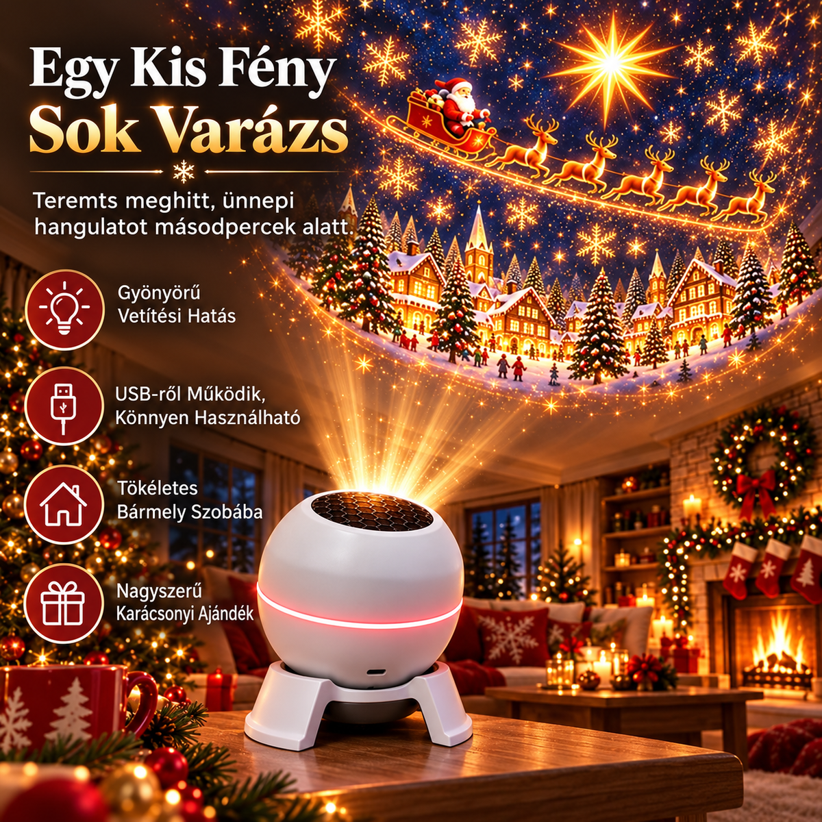 🔥UTOLSÓ NAP 49% KEDVEZMÉNY -🎈🎄 REBYIPO®Varázslatos Karácsonyi Vetítő Éjszakai Lámpa