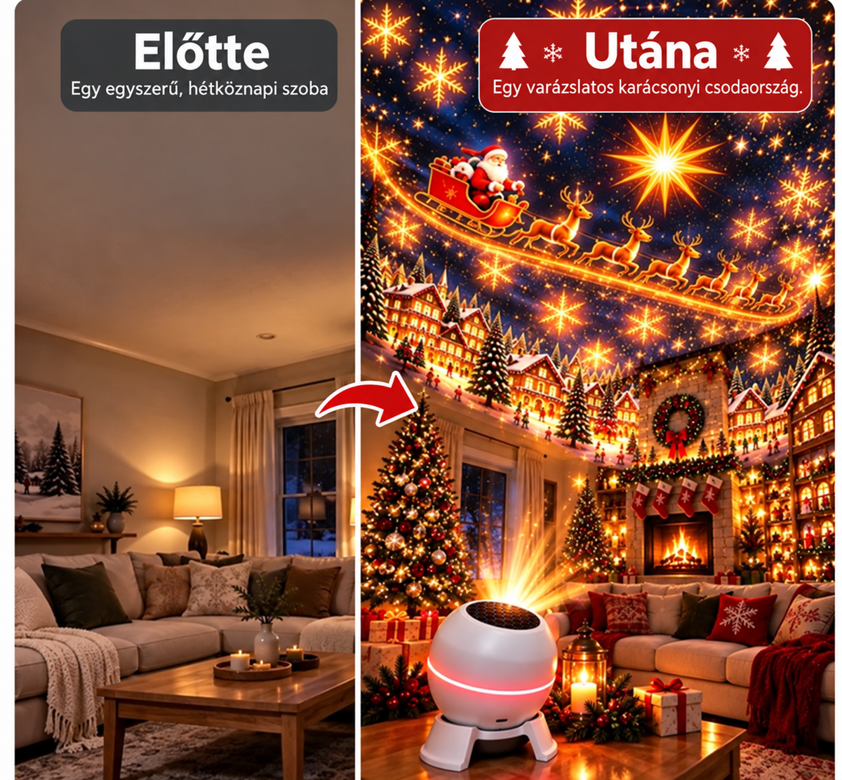 🔥UTOLSÓ NAP 49% KEDVEZMÉNY -🎈🎄 REBYIPO®Varázslatos Karácsonyi Vetítő Éjszakai Lámpa