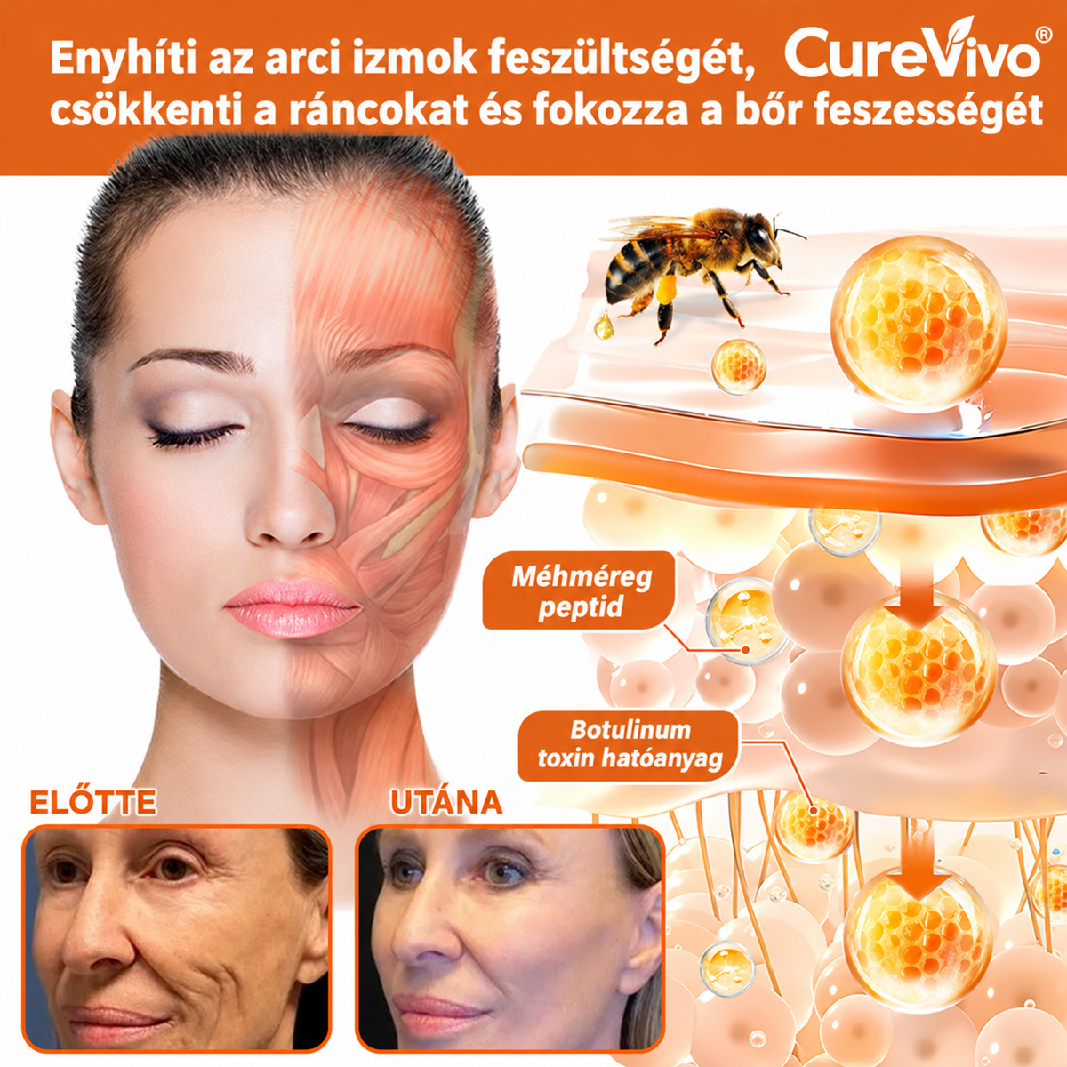 🔥Hivatalos Márkabolt 丨 CureVivo® Méhméreg Pro Komplex Krém — Bőrfeszesítés minden bőrtípusra