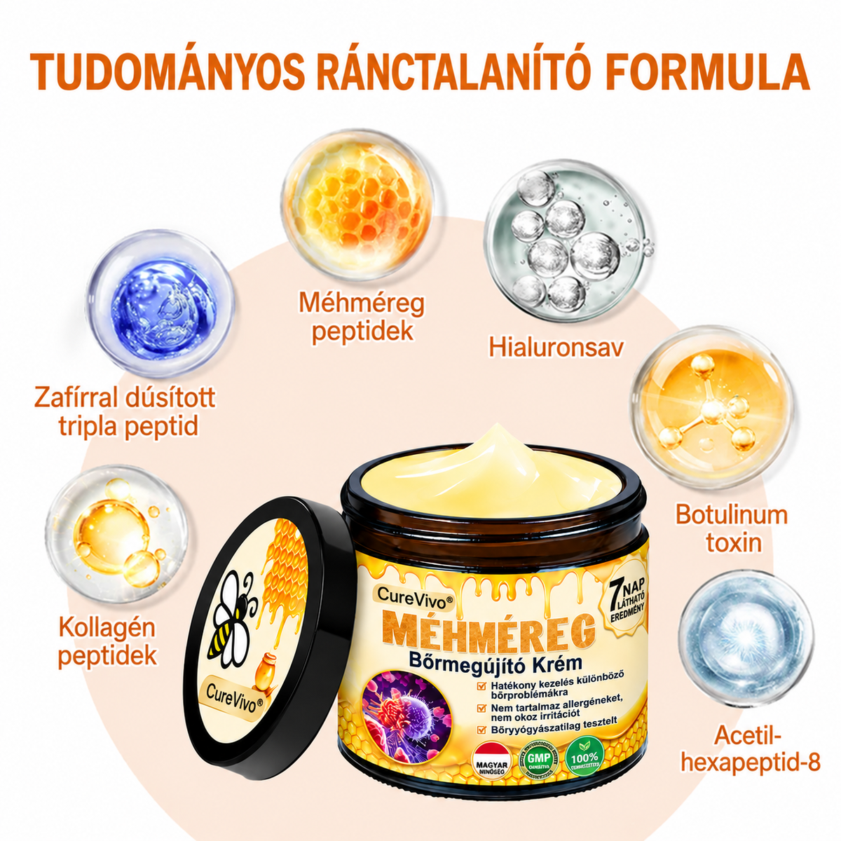 🔥Hivatalos Márkabolt 丨 CureVivo® Méhméreg Pro Komplex Krém — Bőrfeszesítés minden bőrtípusra