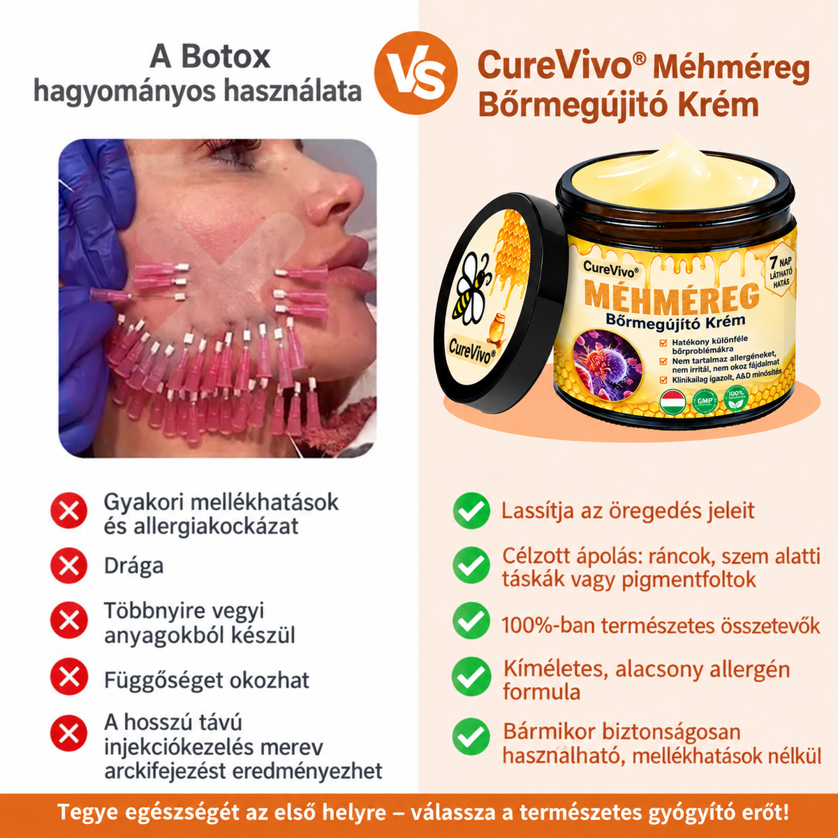 🔥Hivatalos Márkabolt 丨 CureVivo® Méhméreg Pro Komplex Krém — Bőrfeszesítés minden bőrtípusra
