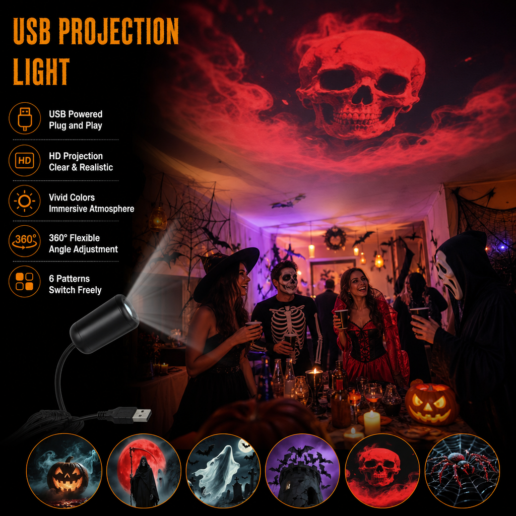 Bekapcsold és használd HD Halloween horror vetítő