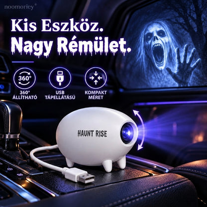 🎃 Halloween ablakvetítő 👻 16 ijesztő jelenet, USB-s ünnepi dekoráció