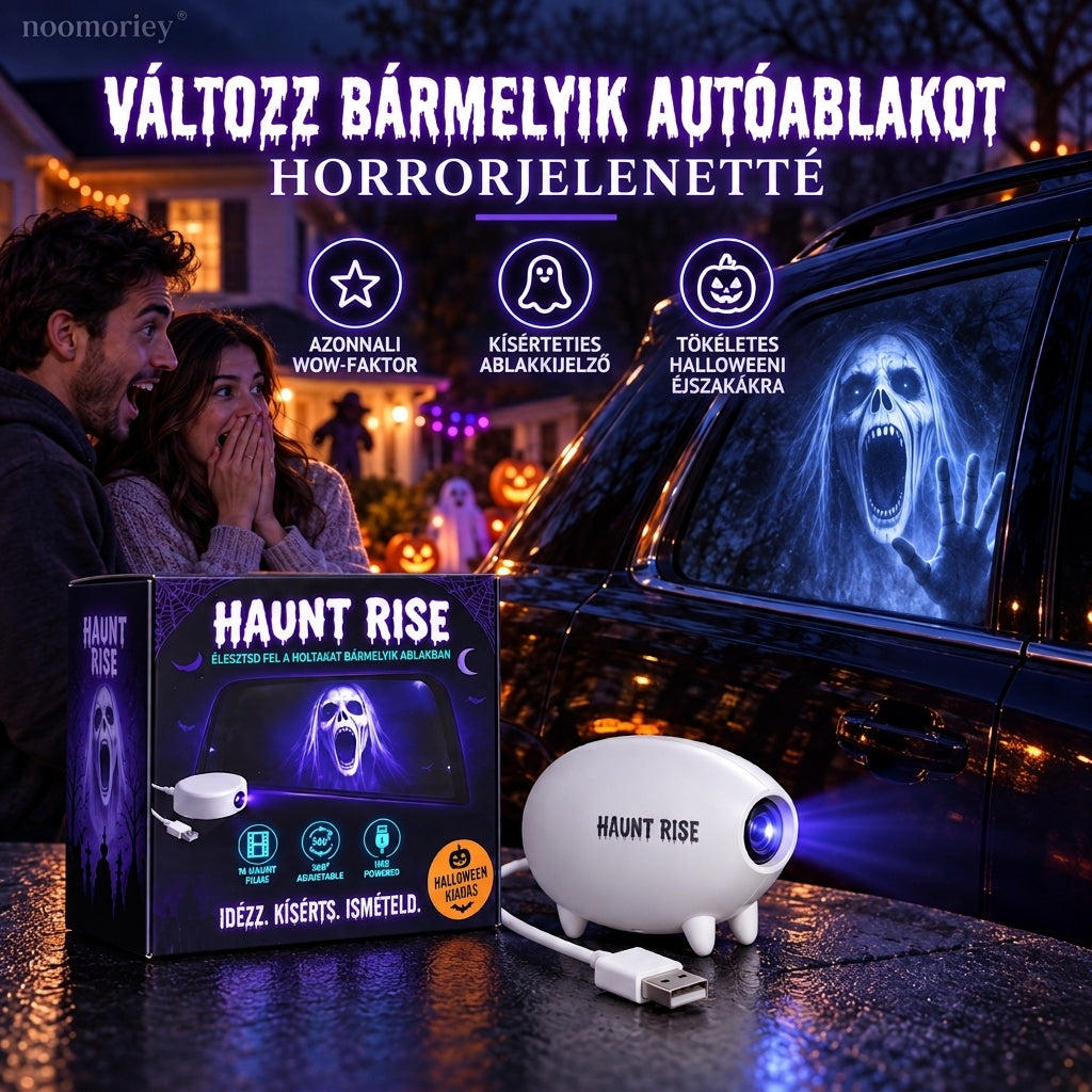 🎃 Halloween ablakvetítő 👻 16 ijesztő jelenet, USB-s ünnepi dekoráció