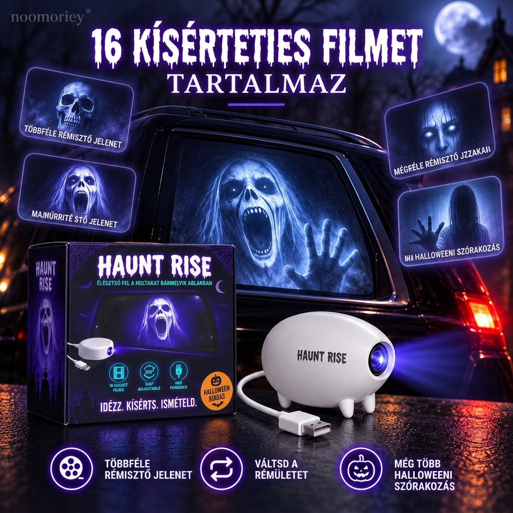 🎃 Halloween ablakvetítő 👻 16 ijesztő jelenet, USB-s ünnepi dekoráció