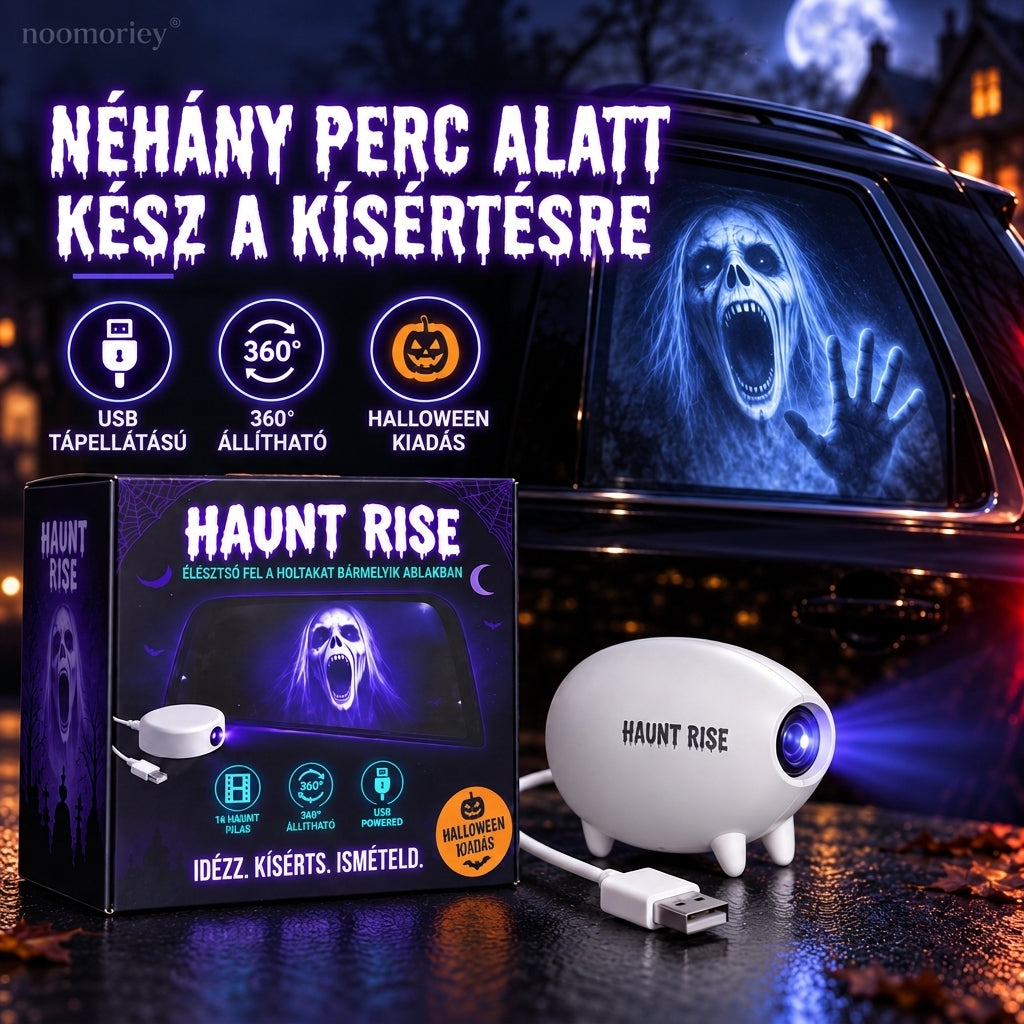 🎃 Halloween ablakvetítő 👻 16 ijesztő jelenet, USB-s ünnepi dekoráció