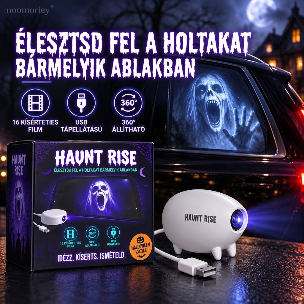 🎃 Halloween ablakvetítő 👻 16 ijesztő jelenet, USB-s ünnepi dekoráció